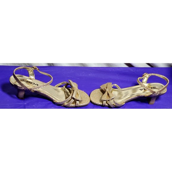 Soda 3 Children's Girl's Open Toe Slingback Block High Heel Sandals Flawed - Picture 12 of 12